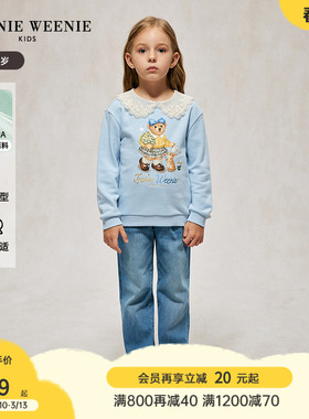 TeenieWeenie Kids小熊童装秋季女童甜美蕾丝花边翻领索罗娜卫衣