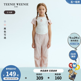 24夏季 TeenieWeenie T恤 Kids小熊童装 女童插肩袖 撞色短袖 新款