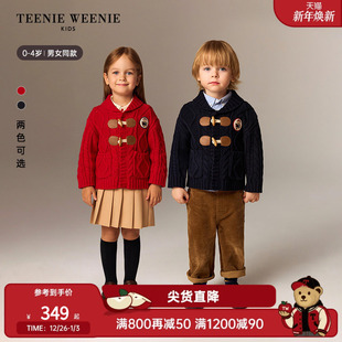 秋冬男女宝学院翻领开衫 25年新款 毛衣 Kids小熊童装 TeenieWeenie