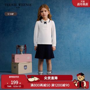 Kids小熊童装 打底衫 25年款 衫 女童甜美花边翻领长袖 TeenieWeenie