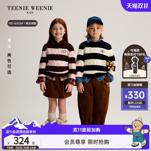 TeenieWeenie Kids小熊童装26年冬新款男女童学院宽条纹套头毛衣