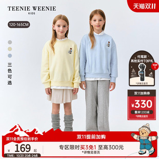 TeenieWeenie Kids小熊童装舒适秋冬季女童流行假两件加绒卫衣