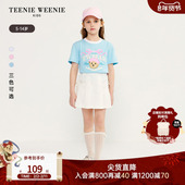 Kids小熊童装 25年新款 女童休闲印花短袖 TeenieWeenie 棉T恤打底衫