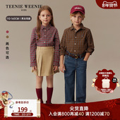 Kids小熊童装 25年新款 男女童学院风长袖 TeenieWeenie 格纹衬衫