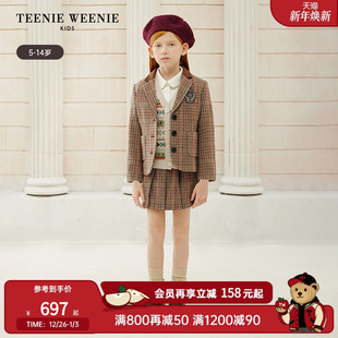 Kids小熊童装 风格 秋冬季 女童时尚 纹翻领羊毛外套 款 TeenieWeenie