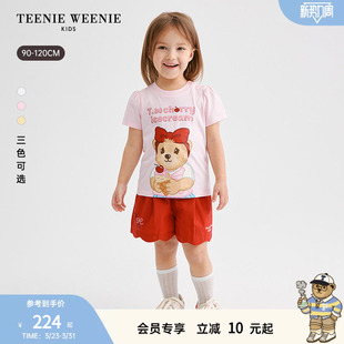 抗菌 女宝印花泡泡短袖 TeenieWeenie 26夏新款 T恤 Kids小熊童装