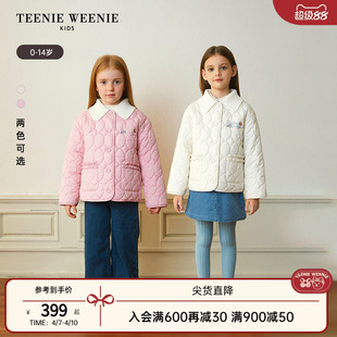 女童宝宝可拆翻领棉服外套 舒适秋冬季 TeenieWeenie Kids小熊童装
