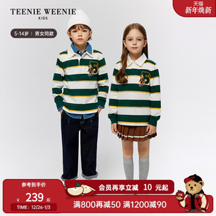 男女童POLO领条纹T恤半裙长裤 25年秋季 Kids小熊童装 TeenieWeenie