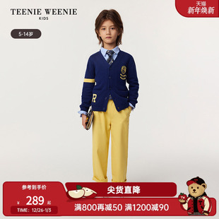 男童撞色学院风V领开衫 TeenieWeenie 新款 25年款 毛衣 Kids小熊童装