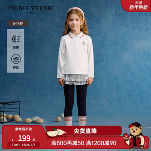 POLO打底衫 TeenieWeenie 女童简约学院风长袖 25年款 Kids小熊童装