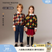 秋冬季 25年款 男女童亲子撞色菱形毛衣 Kids小熊童装 TeenieWeenie