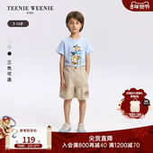Kids小熊童装 24夏季 款 TeenieWeenie 男童全棉圆领印花短袖 T恤