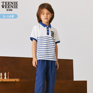 TeenieWeenie Kids小熊童装男童23年款夏海军风POLO衫短袖棉T恤