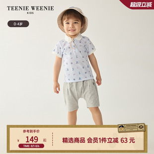 Kids小熊童装 款 TeenieWeenie 夏季 男宝宝时尚 海军风满印POLO衫