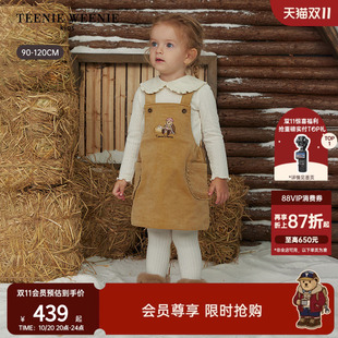TeenieWeenie Kids小熊童装26年冬季新款女宝宝复古灯芯绒背带裙