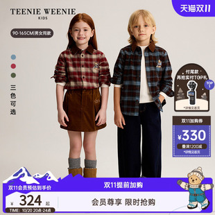 TeenieWeenie Kids小熊童装26年冬季新款男女童宝宝全棉格子衬衫