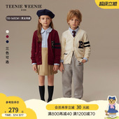 男女童亲子学院风V领毛织开衫 25年款 Kids小熊童装 TeenieWeenie
