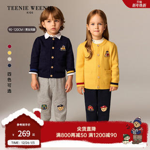 秋冬男女宝刺绣圆领开衫 25年新款 毛衣 Kids小熊童装 TeenieWeenie