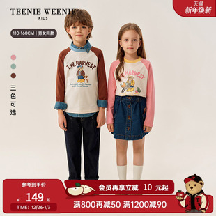 T恤衫 TeenieWeenie 男女童印花撞色插肩长袖 25年新款 Kids小熊童装