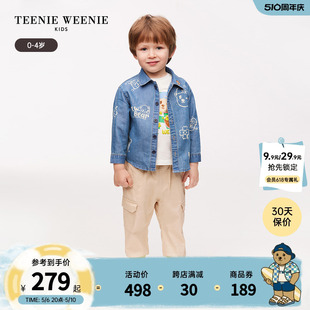 男宝宝时尚 TeenieWeenie 24年春新款 百搭牛仔衬衫 Kids小熊童装