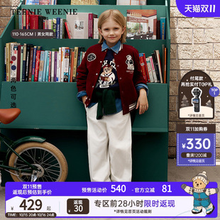 TeenieWeenie Kids小熊童装26年秋季新款男女童灯芯绒棒球服外套