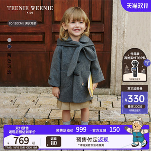 TeenieWeenie Kids小熊童装26年秋季新款男女宝宝牛角扣毛呢大衣