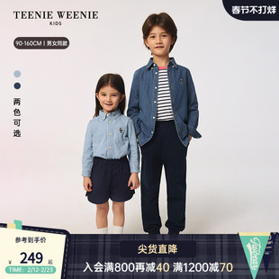 牛仔衬衫 TeenieWeenie 男女童宝宝长袖 25秋冬新款 Kids小熊童装
