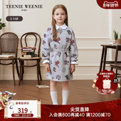 TeenieWeenie 连衣裙 女童甜美高腰满印长袖 Kids小熊童装 25年新款
