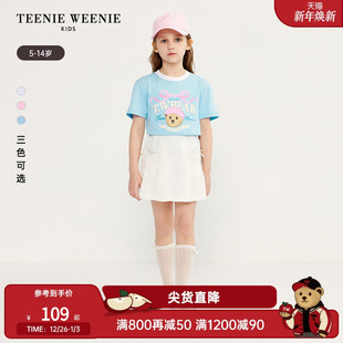 棉T恤打底衫 TeenieWeenie 女童休闲印花短袖 25年新款 Kids小熊童装