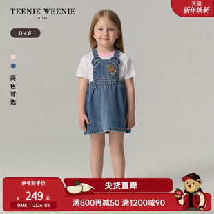 女宝宝可爱熊耳A版 25年新款 牛仔背带裙 Kids小熊童装 TeenieWeenie
