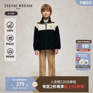 款 秋季 男童拼色翻领抗静电双面绒外套 Kids小熊童装 TeenieWeenie