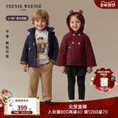 25年新款 TeenieWeenie Kids小熊童装 男女宝宝熊耳连帽绗棉外套