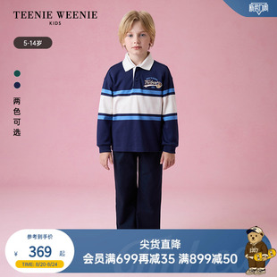 男童拼色条纹POLO领T恤衫 TeenieWeenie 秋季 Kids小熊童装 25年新款