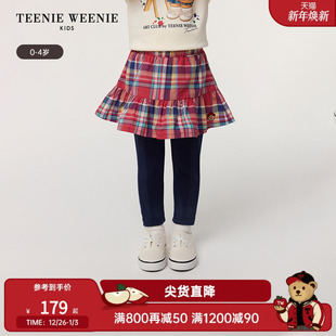 女宝宝学院格纹百褶打底裙裤 25年新款 Kids小熊童装 TeenieWeenie