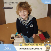 男女宝学院风假两件连帽外套 26春新款 TeenieWeenie Kids小熊童装