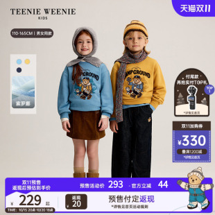 【索罗娜】TeenieWeenie Kids小熊童装26冬新男女童加绒套头卫衣