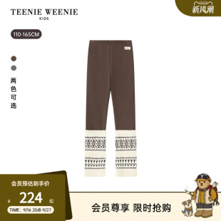 TeenieWeenie Kids小熊童装26年冬季新款女童拼接袜套加绒打底裤