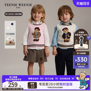 TeenieWeenie Kids小熊童装26年新秋季男女宝宝可爱套头毛衫背心