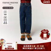 TeenieWeenie 秋冬男女童轻暖绒萝卜牛仔裤 Kids小熊童装 25年新款