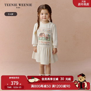 女宝宝可爱风印花长袖 25年新款 卫衣裙 Kids小熊童装 TeenieWeenie