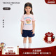 TeenieWeenie T恤 女宝宝可爱全棉撞色短袖 Kids小熊童装 25夏新款