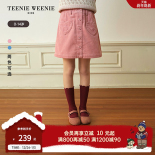 秋冬女童宝宝爱心灯芯绒半裙 25年新款 TeenieWeenie Kids小熊童装