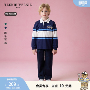 舒适男童休闲拼色条纹POLO领T恤衫 TeenieWeenie Kids小熊童装