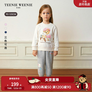 秋冬女宝宝印花加绒套头卫衣 25年新款 TeenieWeenie Kids小熊童装