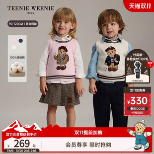 TeenieWeenie Kids小熊童装26年新秋季男女宝宝可爱套头毛衫背心