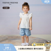 衬衫 TeenieWeenie 女宝宝刺绣翻领可爱小飞袖 25年款 Kids小熊童装