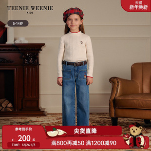 女童撞色半高领套头针织衫 25年款 毛衣 Kids小熊童装 TeenieWeenie