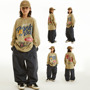 套装 ROCKYROAD童装 hiphop街舞潮服嘻哈爵士舞蹈演出服圆领长袖