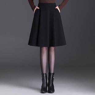 蓬蓬裙短裙伞裙子 中长款 高腰黑色半裙A字半身裙春秋季 女2025新款