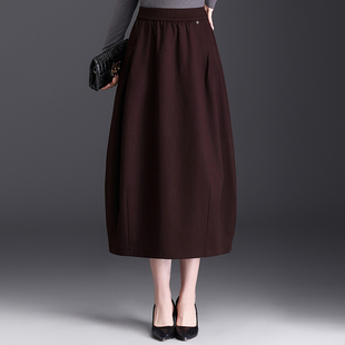 花苞裙女士2025爆款 高腰休闲裙子a字伞裙遮胯显瘦半身裙 秋冬新款